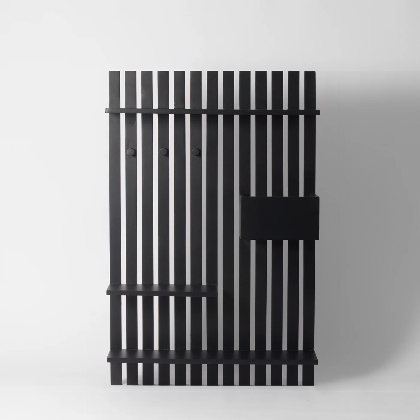 Keiko Slat Black Wall Shelf - Image 6