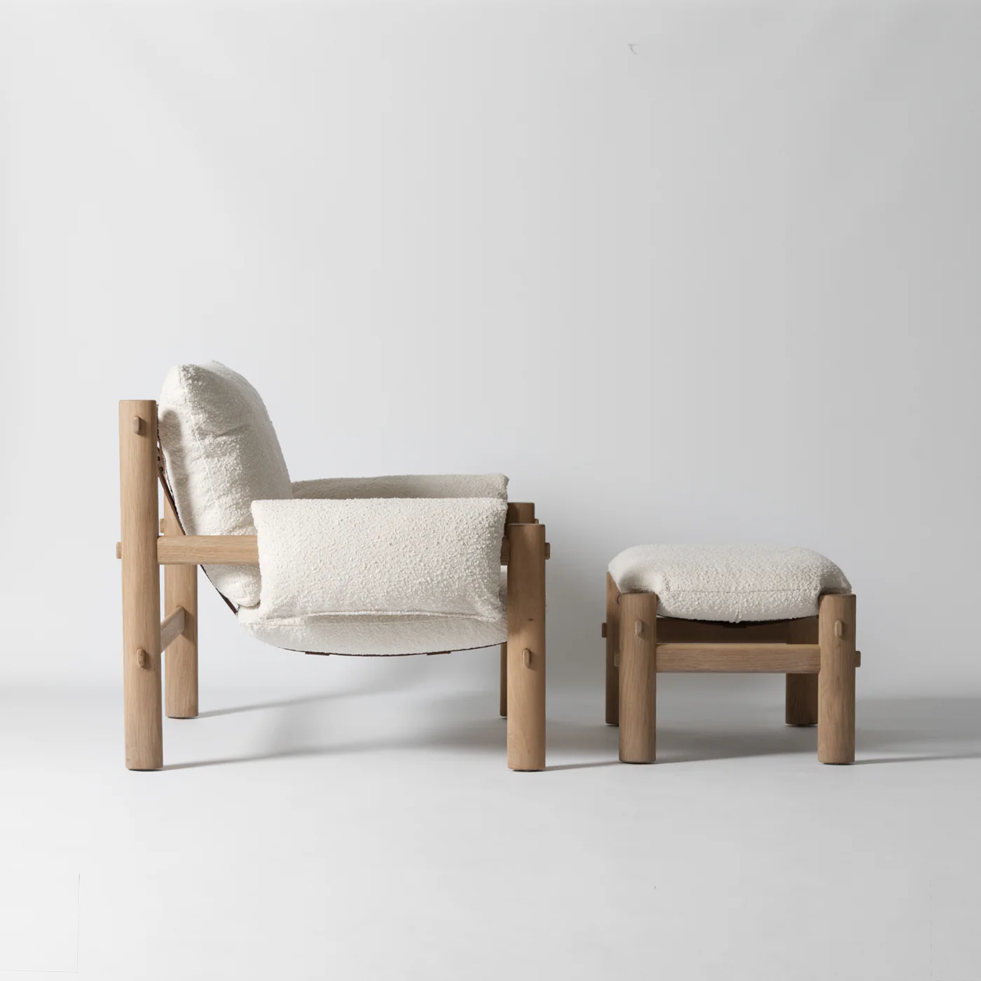 Koncept Boucle Footstool, Oak - Image 6