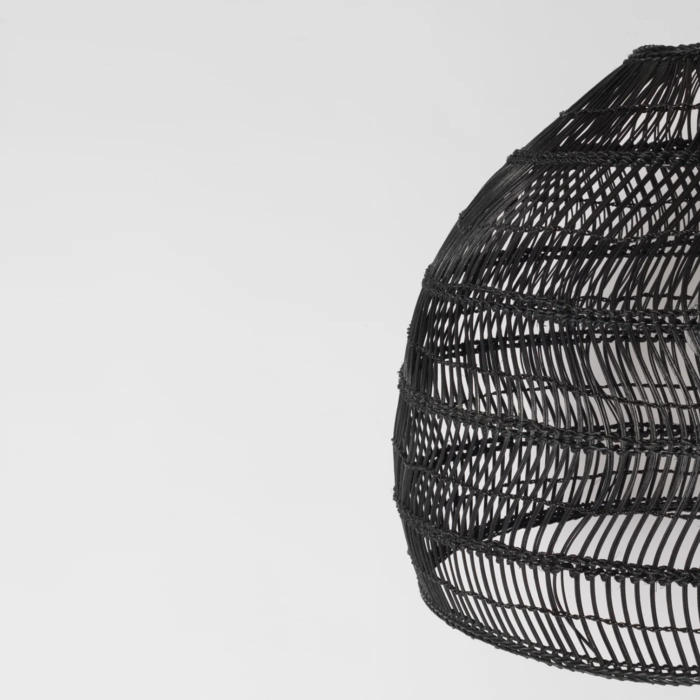 Midgard Large Rattan Pendant Light Black - Image 4