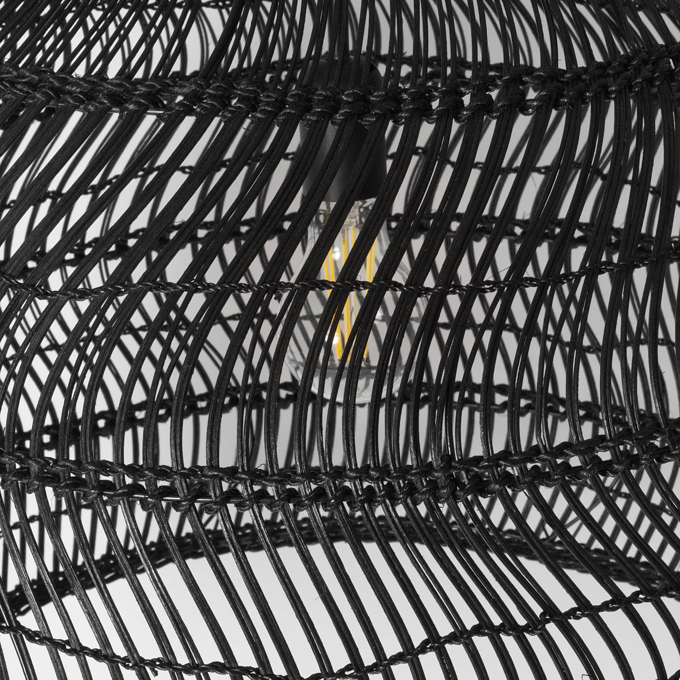 Midgard Large Rattan Pendant Light Black - Image 5