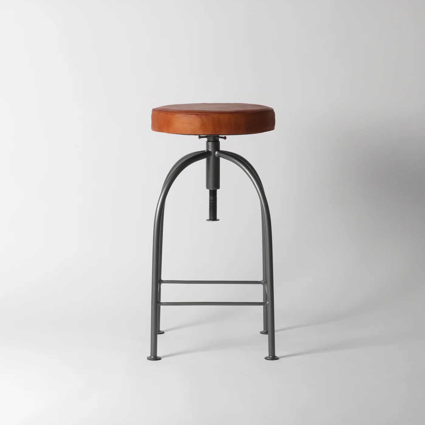 Reggie Adjustable Leather Bar Stool