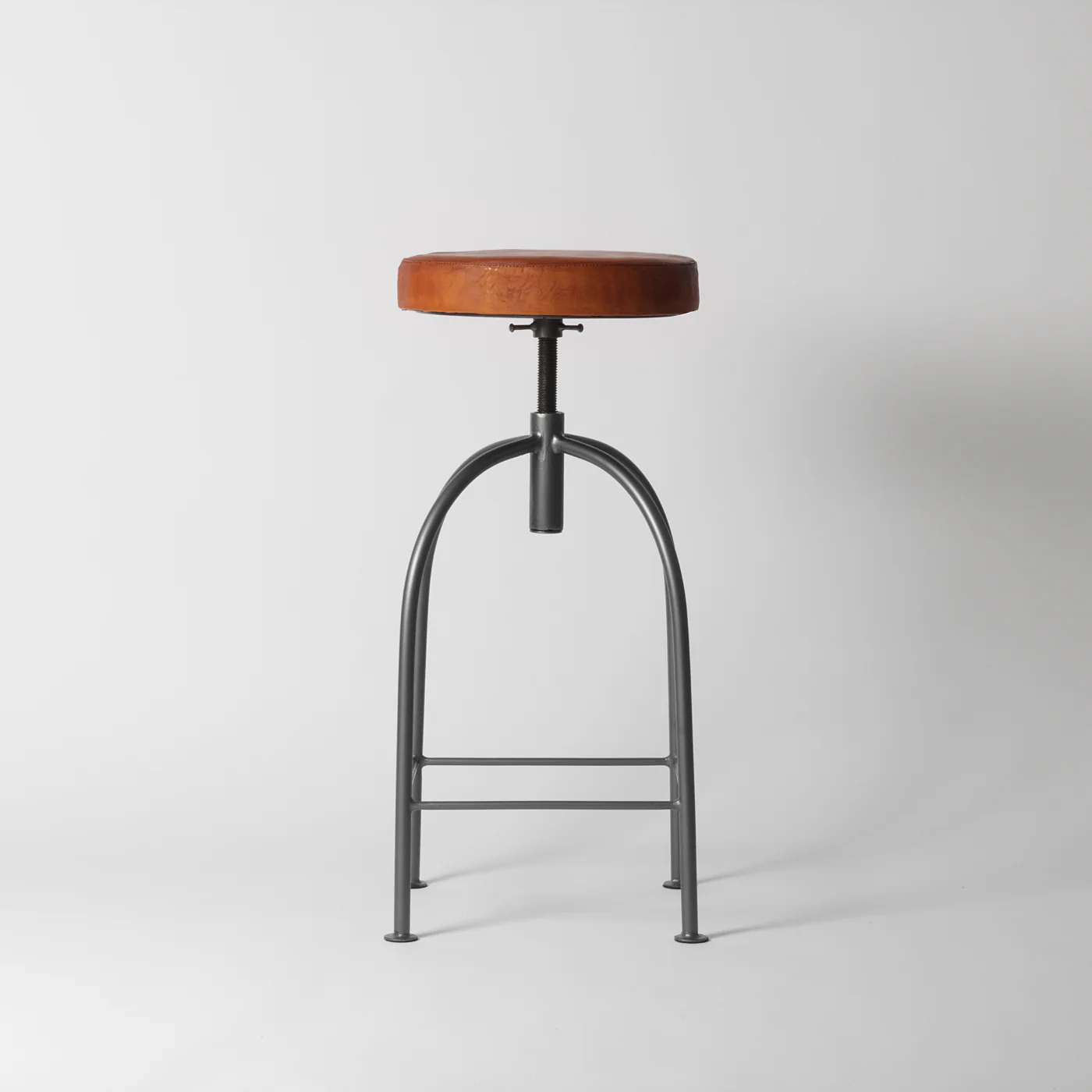 Reggie Adjustable Leather Bar Stool - Image 4