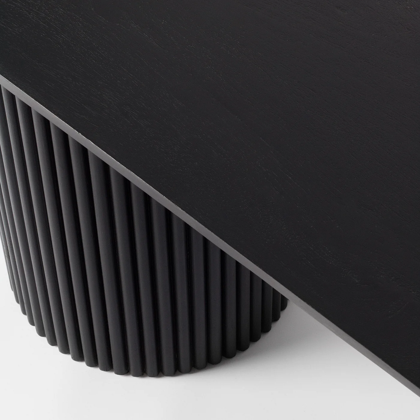 Larsen Ribbed Black Dining Bench Short - Image 5