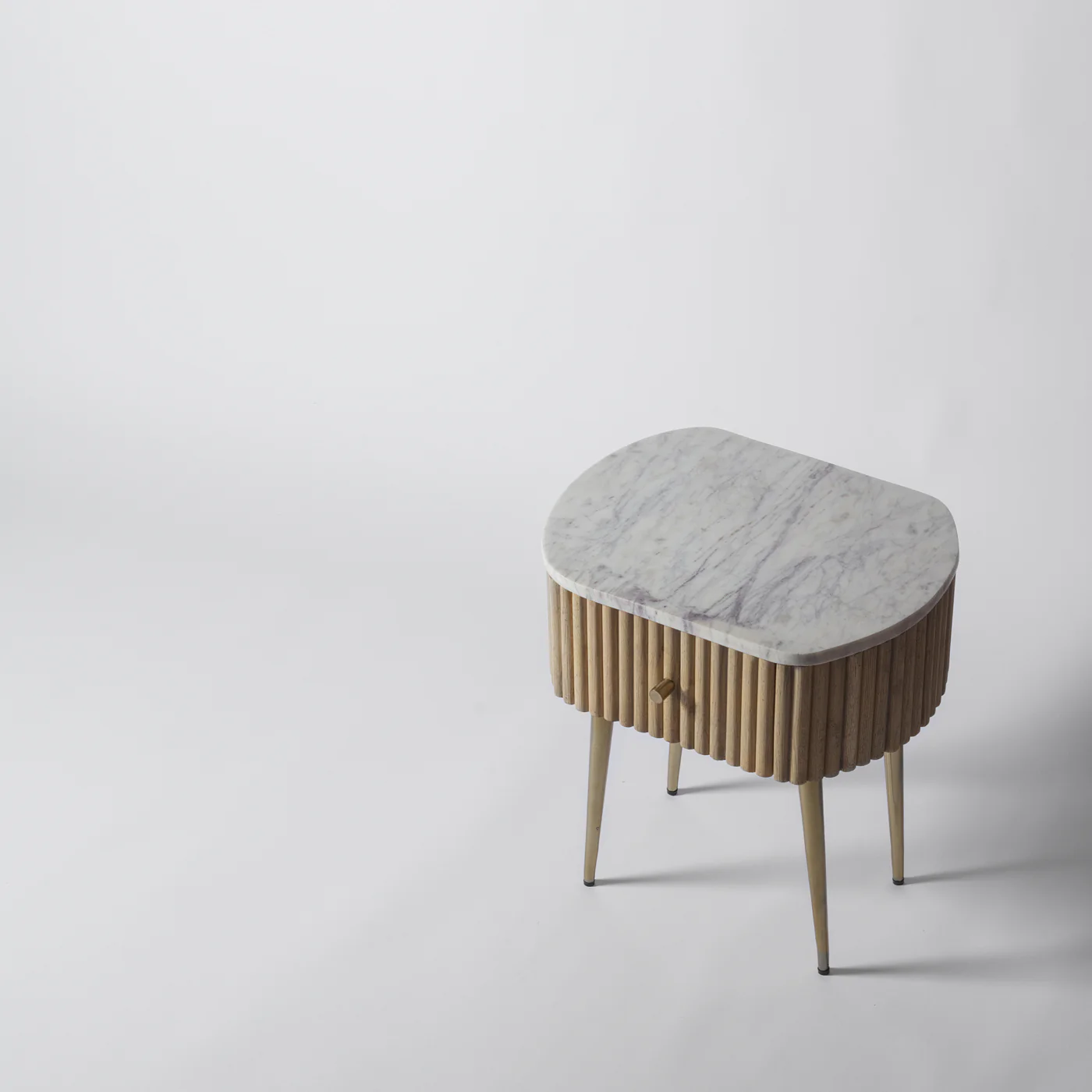Gunhild Ribbed Oak Bedside Table - Image 5